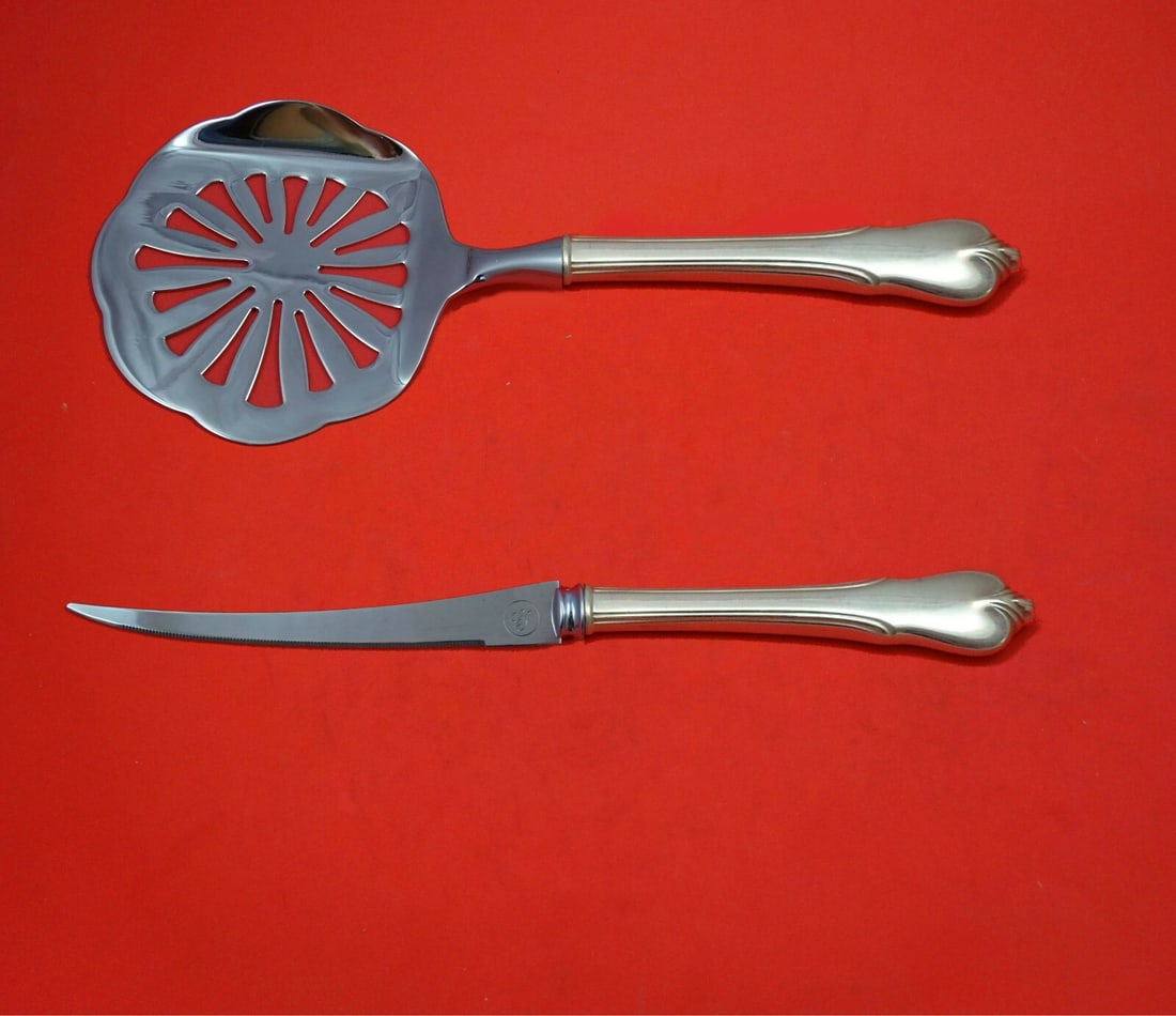 Wallace Grand Colonial Sterling Silver 2-Piece Tomato Serving Set: Wallace Grand Colonial Sterling Silver 2-Piece Tomato Serving Set Elevate your dining experience with this exquisite 2-piece Tomato Serving Set from the Grand Colonial pattern by Wallace. This custom-