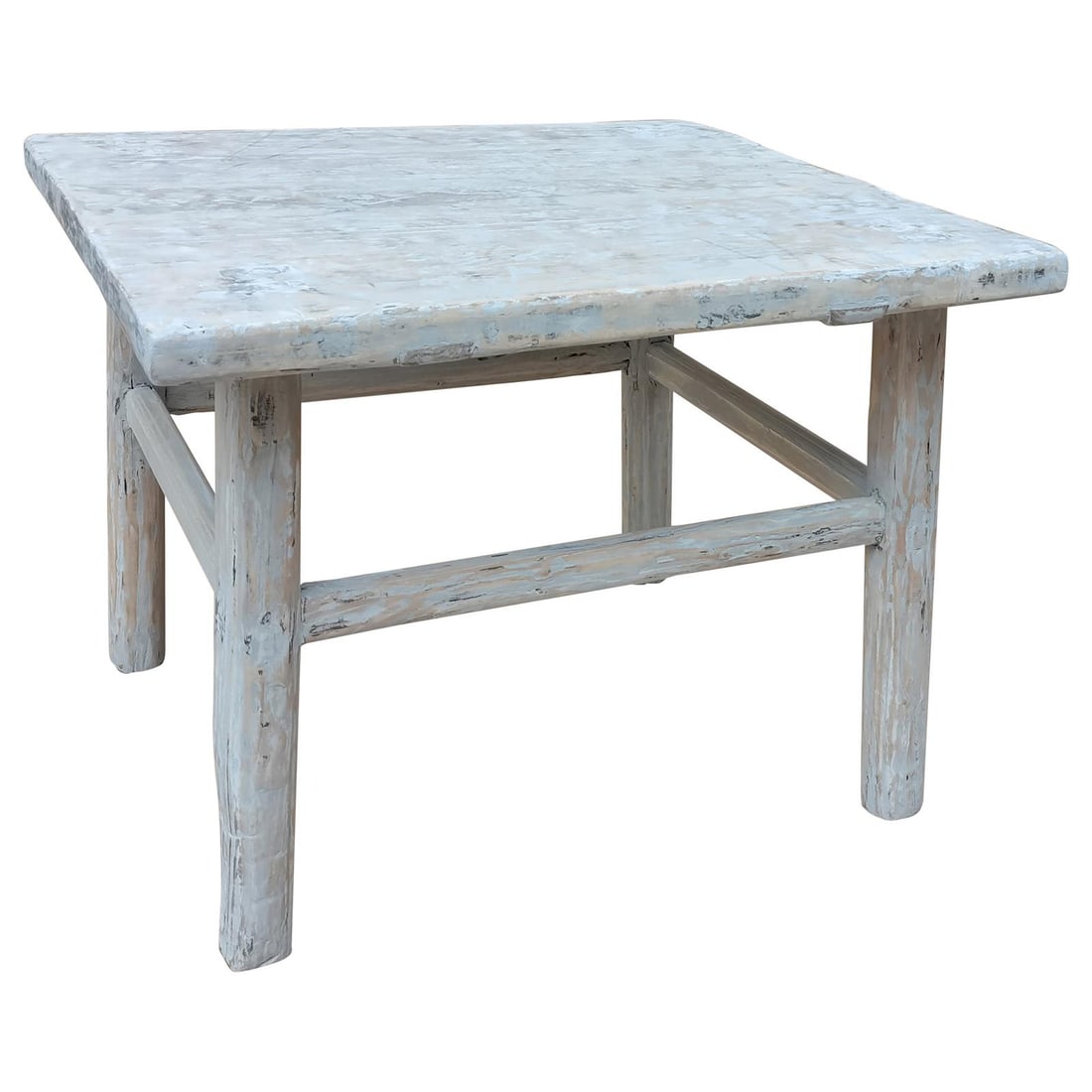Chinese Style Bleached Elm End Table: Chinese Style Bleached Elm End Table This Vintage Style Bleached Elm End Table showcases a charming antique-inspired design, perfect for enhancing your living space. Crafted from durable elm wood, it