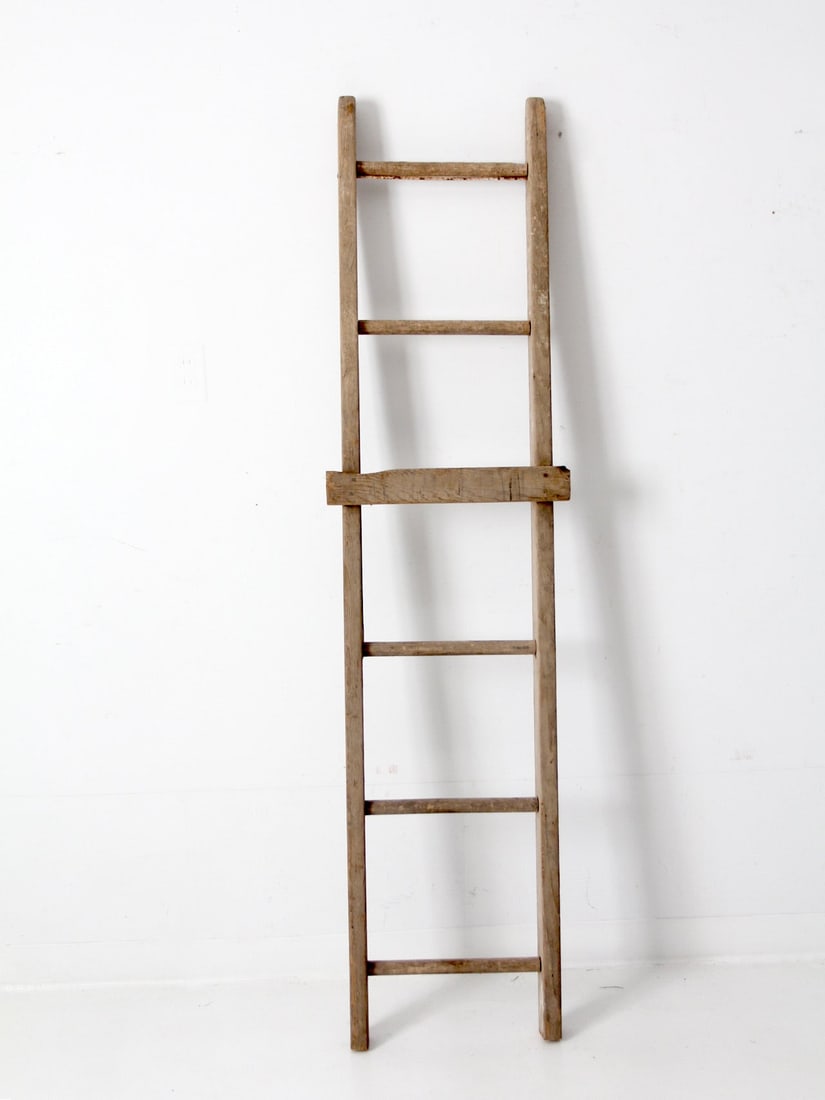 Rustic Antique Wooden Picking Ladder with 6 Rungs (1 of 14)