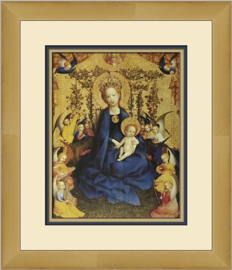 Stefan Lochner The Virgin of the Rose Garden Custom Framed Print 17x14 Realism Art: Stefan Lochner The Virgin of the Rose Garden Custom Framed Print 17x14 Realism Art This exquisite custom framed print features Stefan Lochner's renowned artwork, "The Virgin of the Rose Garden." Measu