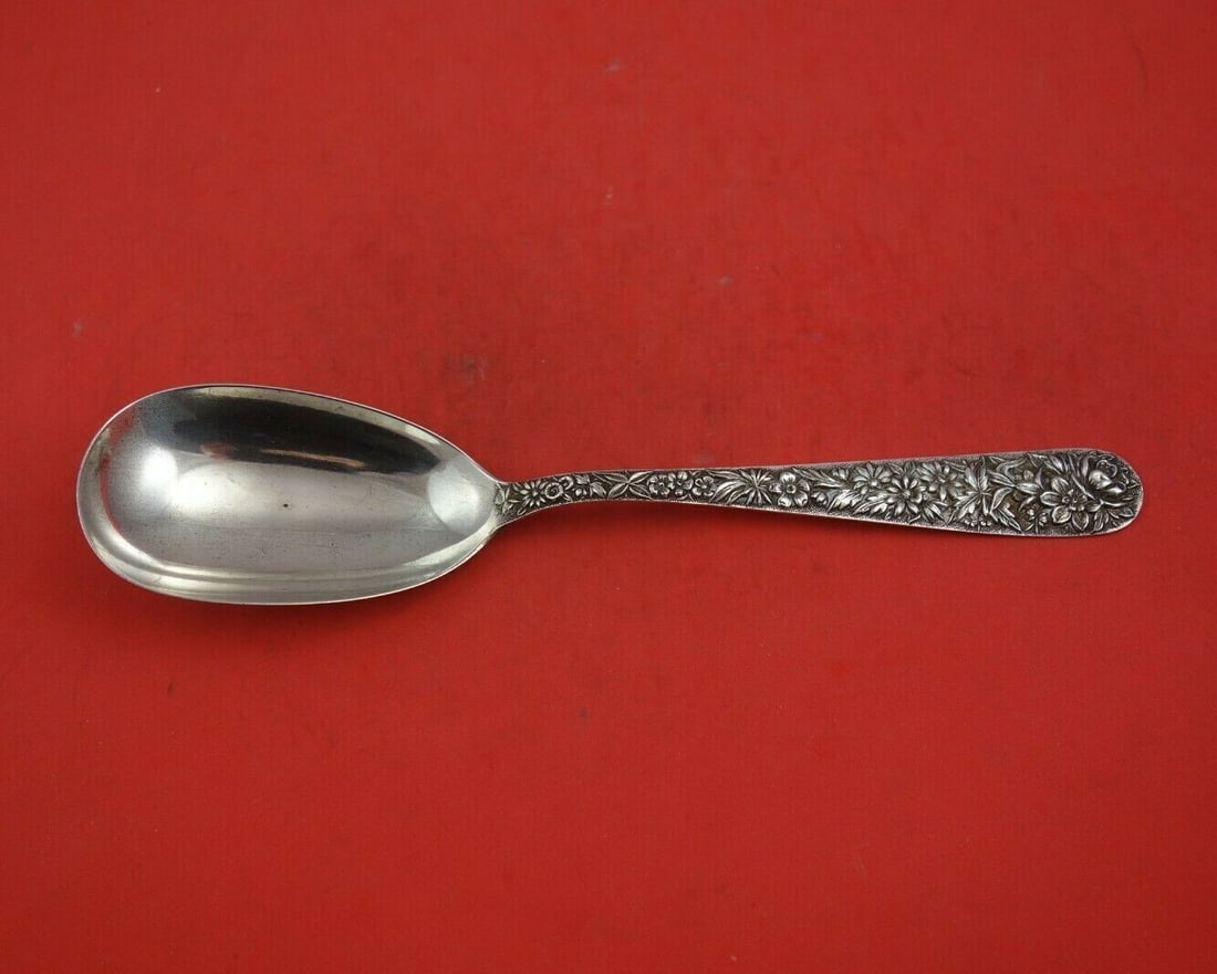 Kirk Sterling Silver 9.5" Serving Spoon Repousse Pattern (1 of 3)