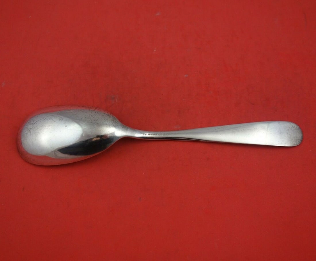 Kirk Sterling Silver 9.5" Serving Spoon Repousse Pattern - 2