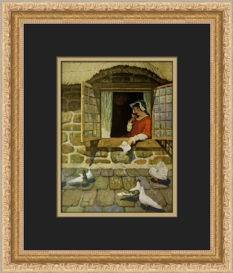 N.C. Wyeth Rose of the Torridge Custom Framed Print 14x12: N.C. Wyeth Rose of the Torridge Custom Framed Print 14x12 This exquisite print titled "Rose of the Torridge" by N.C. Wyeth showcases the artist's signature Impressionist style. Measuring 12 in. by 14