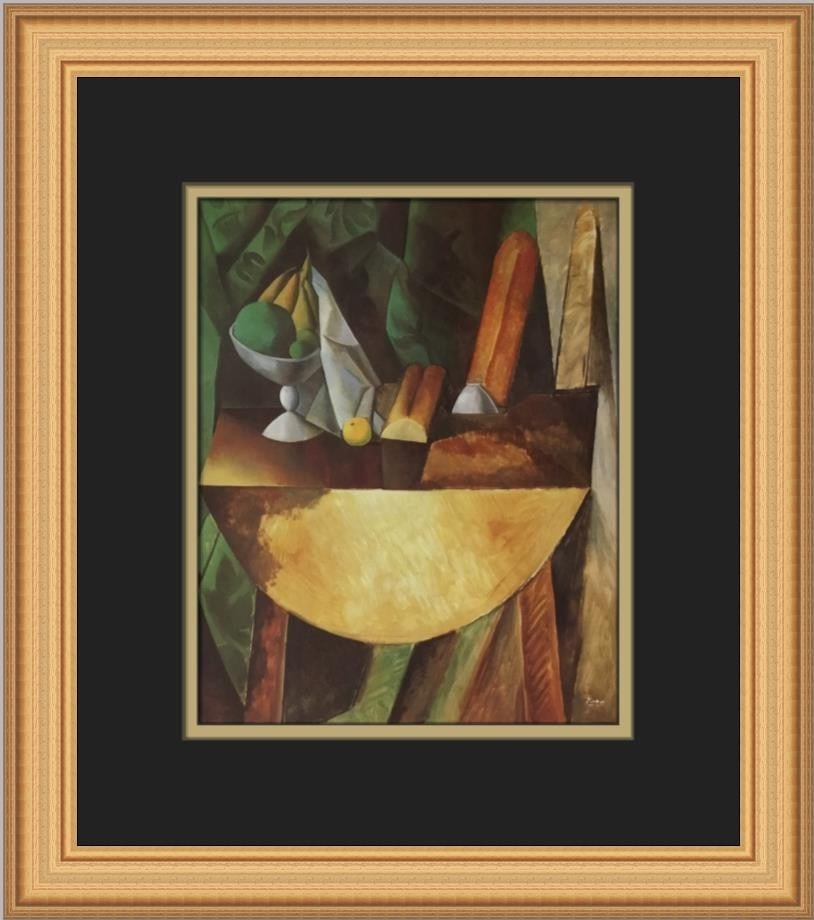Pablo Picasso Bread and Fruit Dish Framed Print 12x14 Abstract Art: Pablo Picasso Bread and Fruit Dish Framed Print 12x14 Abstract Art Experience the elegance of Pablo Picasso's artistry with this custom framed print of "Bread and Fruit Dish on a Table." This medium-s