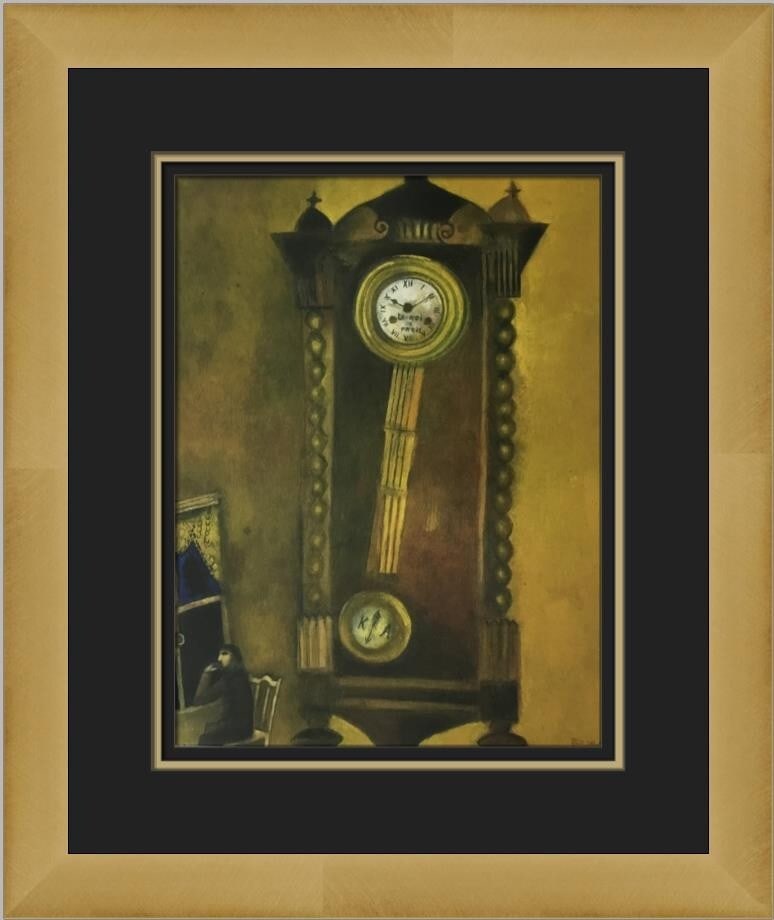 Marc Chagall Clock Custom Framed Print Modern Art 16x14: Marc Chagall Clock Custom Framed Print Modern Art 16x14 This stunning custom framed print features the iconic work titled 'Clock' by renowned artist Marc Chagall. Measuring 16 in. by 14 in., this piec