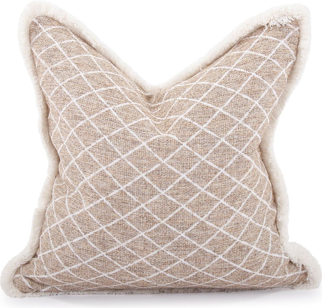 Howard Elliott Grille Natural Lattice Pillow 20x20 Traditional Design: Howard Elliott Grille Natural Lattice Pillow 20x20 Traditional Design Elevate your home decor with the Grille Natural Lattice Pillow, designed to add a touch of traditional charm to any space. This sq