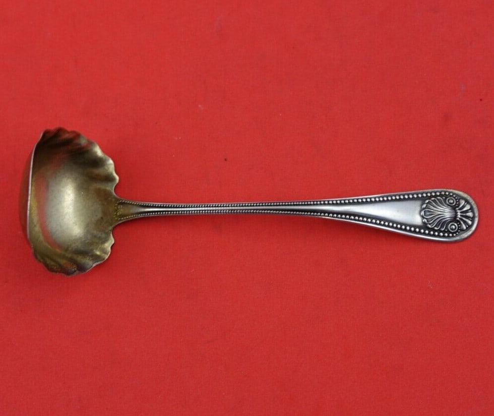 Frank Smith Newport Shell Sterling Silver Mayonnaise Ladle Gold Wash 5.5 in (1 of 3)