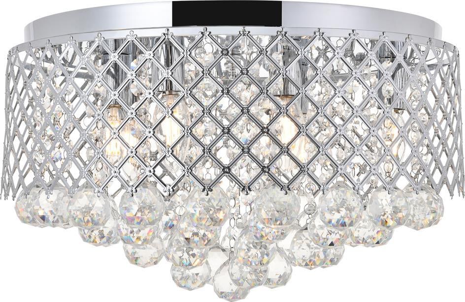 Elegant Tully 6-Light Flush Mount Chrome Ceiling Light: Elegant Tully 6-Light Flush Mount Chrome Ceiling Light Illuminate your space with the Elegant Tully 6-Light Chrome Flush Mount Fixture, designed to add a touch of sophistication to any room. Featuring