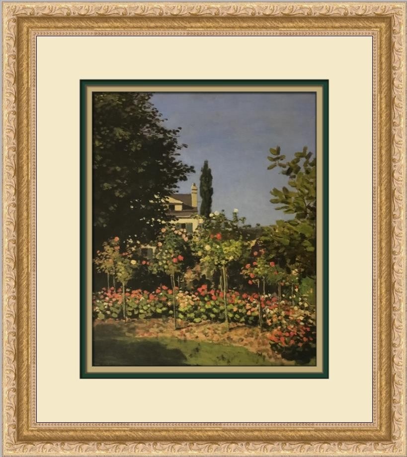Claude Monet Garden In Bloom Custom Framed Art Print 1987: Claude Monet Garden In Bloom Custom Framed Art Print 1987 Add a touch of elegance to your space with this stunning custom framed print of "Garden In Bloom" by Claude Monet. This piece captures the ess