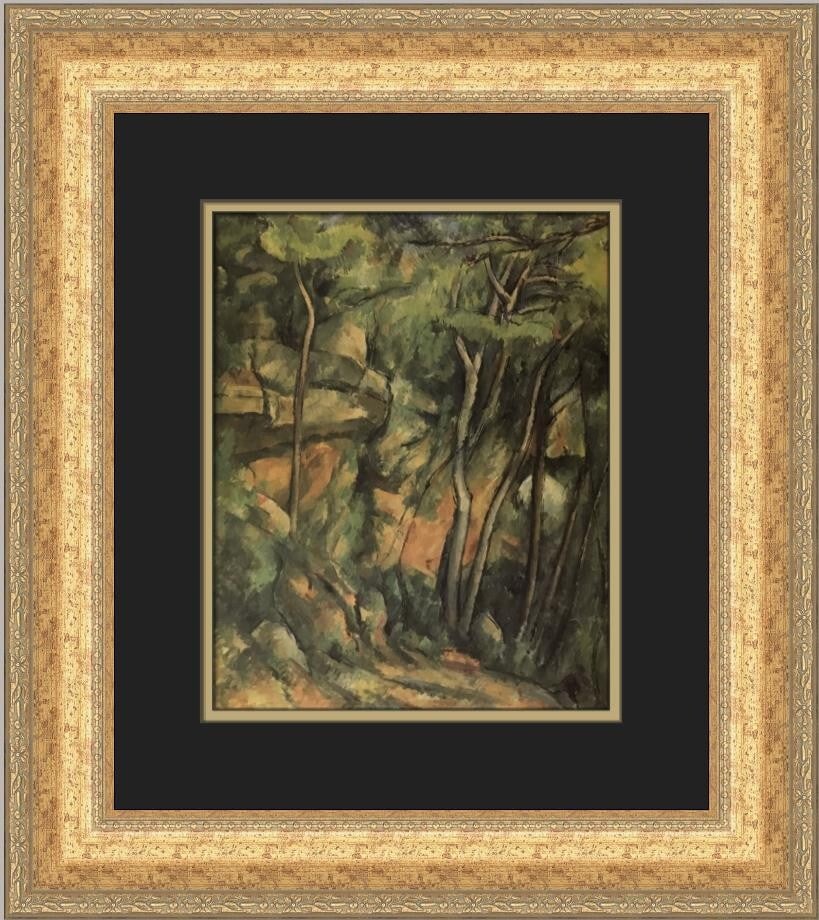 Paul Cezanne Chateau Noir Park Custom Framed Print 19x17 in Antique Gold Frame: Paul Cezanne Chateau Noir Park Custom Framed Print 19x17 in Antique Gold Frame Experience the beauty of Paul Cezanne's "Chateau Noir Park" with this custom framed print. This medium-sized artwork feat