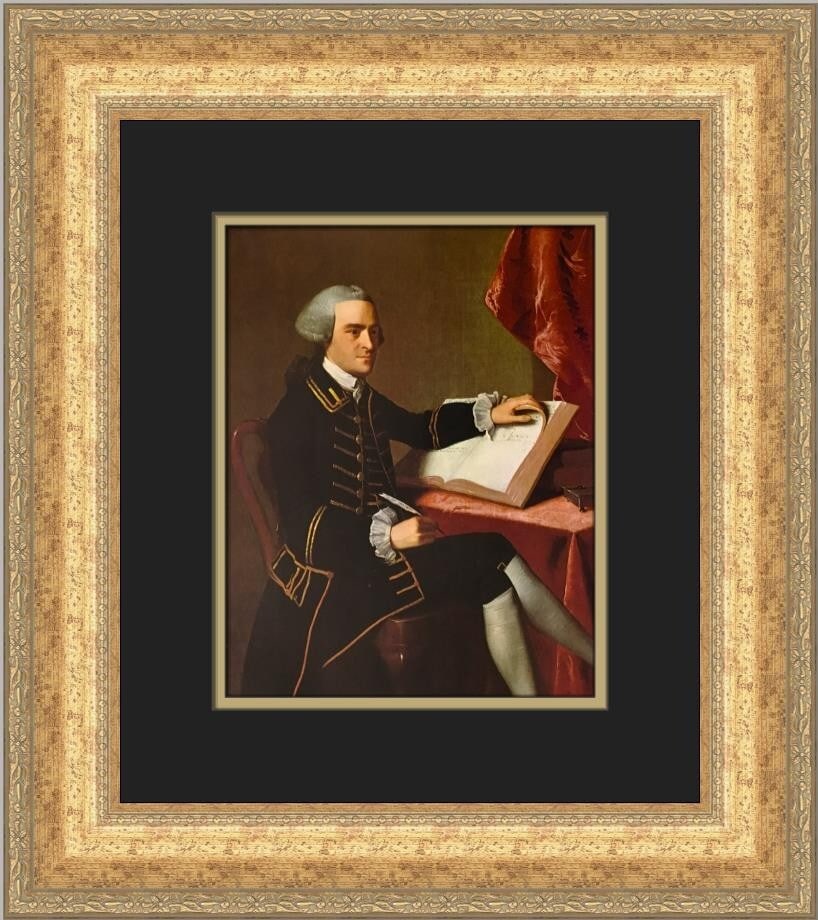 Custom Framed John S Copley Portrait of John Hancock Print 1979: Custom Framed John S Copley Portrait of John Hancock Print 1979 This exquisite custom framed print features the renowned "Portrait of John Hancock" by artist John S Copley. Produced in 1979, this medi