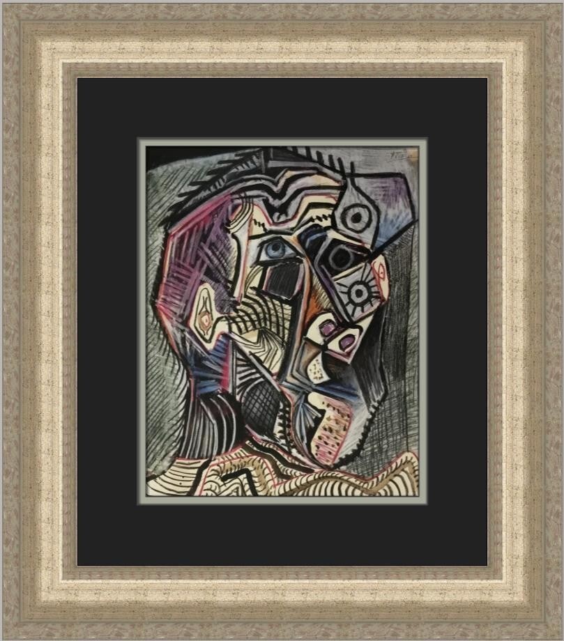 Pablo Picasso Self-Portrait 3 Custom Framed Print 1996: Pablo Picasso Self-Portrait 3 Custom Framed Print 1996 This stunning custom framed print features Pablo Picasso's "Self-Portrait 3," a captivating piece that embodies the essence of Abstract Expressio