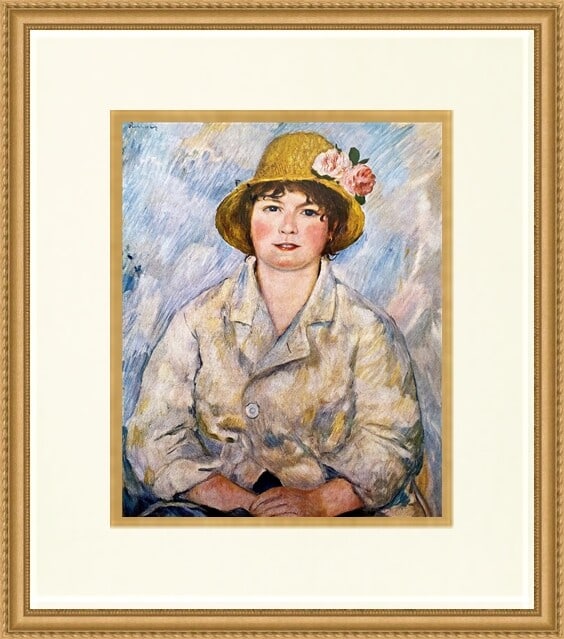 Pierre Auguste Renoir Madame Renoir Custom Framed Lithograph Art Print: Pierre Auguste Renoir Madame Renoir Custom Framed Lithograph Art Print This beautifully custom framed print features Pierre Auguste Renoir's iconic artwork, "Madame Renoir," showcasing a portrait of e