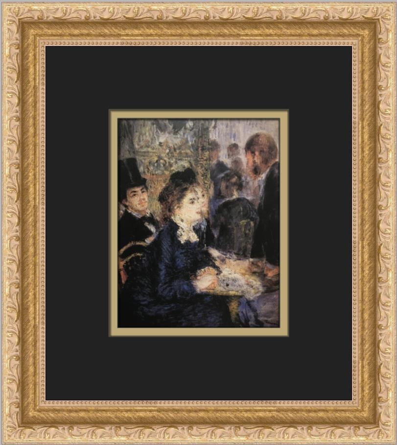 Pierre-Auguste Renoir At The Cafe Custom Framed Lithograph Print: Pierre-Auguste Renoir At The Cafe Custom Framed Lithograph Print This exquisite custom framed print titled "At The Cafe" by Pierre-Auguste Renoir showcases the artist's renowned Impressionist style. M