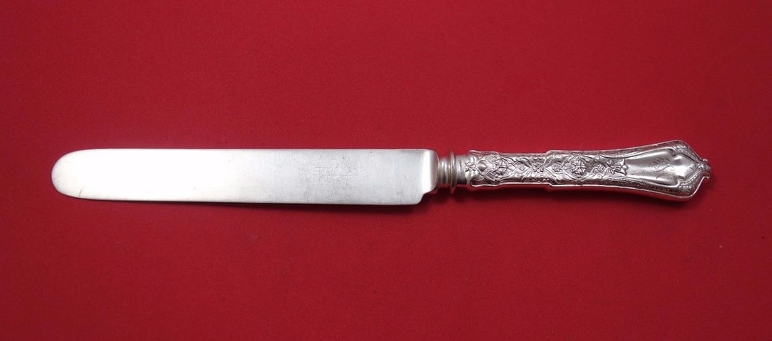 Tiffany & Co. Persian Sterling Silver Knife 9 1/4" Monogrammed: Tiffany & Co. Persian Sterling Silver Knife 9 1/4" Monogrammed This exquisite knife is part of the Persian pattern by Tiffany & Co., crafted from sterling silver. The piece features a hollow handle an