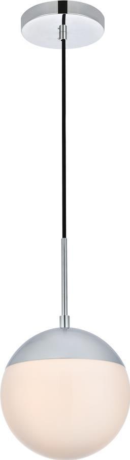 Elegant Lighting Eclipse Pendant Light Chrome Milk Finish UL-Listed: Elegant Lighting Eclipse Pendant Light Chrome Milk Finish UL-Listed Illuminate your space with the Eclipse Pendant Light, featuring a sleek chrome finish that complements a variety of decor styles. Th