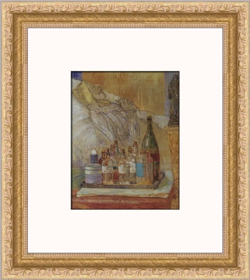 James Ensor The Artist's Mother in Death Custom Framed Art Print: James Ensor The Artist's Mother in Death Custom Framed Art Print This exquisite custom framed print titled "The Artist's Mother in Death" by James Ensor captures the essence of realism in art. Produce