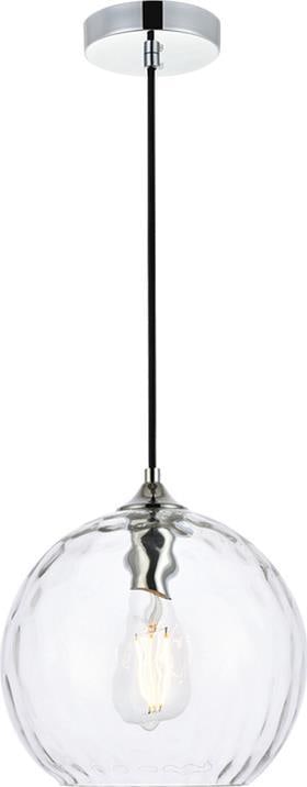 Cashel Chrome Pendant Light by Elegant Lighting 10.30H 9.80W 9.80D Adjustable UL-Listed (1 of 1)