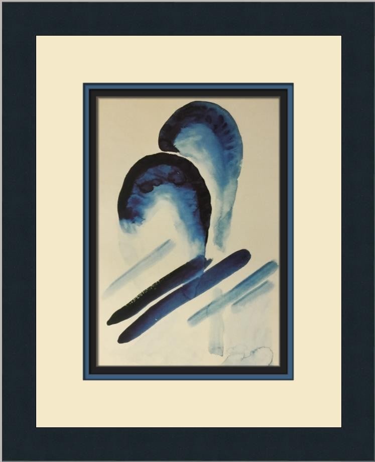 Georgia O'Keeffe Blue No.3 Custom Framed Art Print 15 x 12: Georgia O'Keeffe Blue No.3 Custom Framed Art Print 15 x 12 This exquisite print titled "Blue No.3" by Georgia O'Keeffe showcases her iconic abstract modernism style. Measuring 12 in x 15 in overall, t
