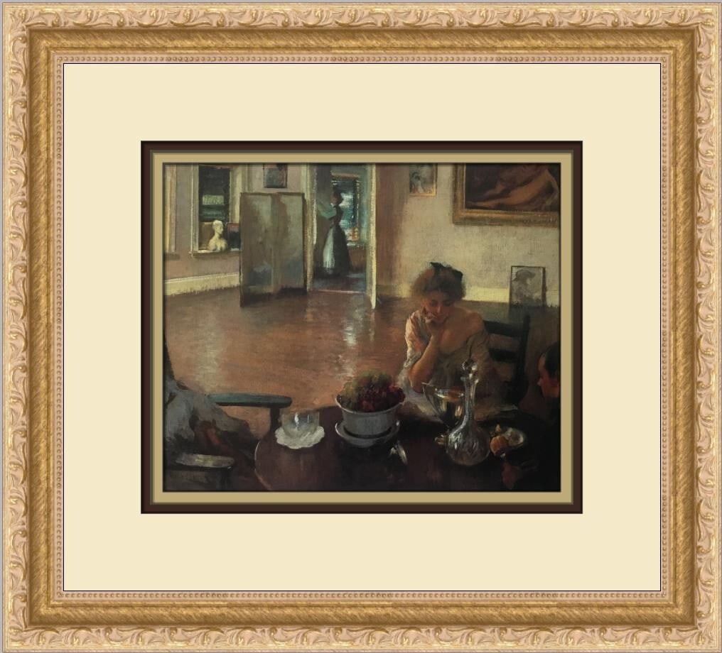 Edmund C Tarbell The Breakfast Room Custom Framed Print 1980: Edmund C Tarbell The Breakfast Room Custom Framed Print 1980 This exquisite custom framed print titled "The Breakfast Room" by renowned artist Edmund C Tarbell captures the essence of Impressionism. C