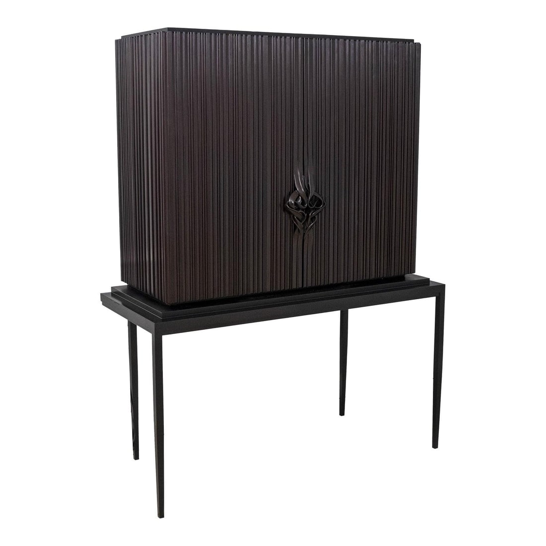 Christopher Guy Chez Harrods Art Nouveau Bar Cabinet with Lighted Interior: Christopher Guy Chez Harrods Art Nouveau Bar Cabinet with Lighted Interior Introducing the Christopher Guy Chez Harrods French Art Nouveau Bar Cabinet, an exquisite piece that showcases exceptional cr