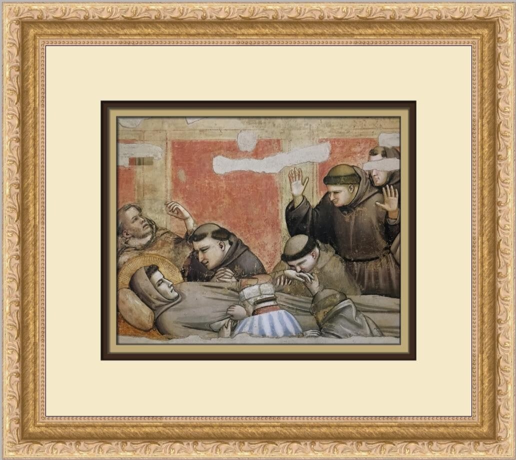Giotto The Verification of the Stigmata Custom Framed Print 12x14: Giotto The Verification of the Stigmata Custom Framed Print 12x14 This exquisite custom framed print titled "The Verification of the Stigmata" by the renowned artist Giotto showcases a stunning blend