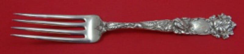 Alvin Bridal Rose Sterling Silver Dinner Fork 7.5 Inches: Alvin Bridal Rose Sterling Silver Dinner Fork 7.5 Inches Enhance your dining experience with the Bridal Rose dinner fork by Alvin, a stunning piece crafted from high-quality sterling silver. This exqu