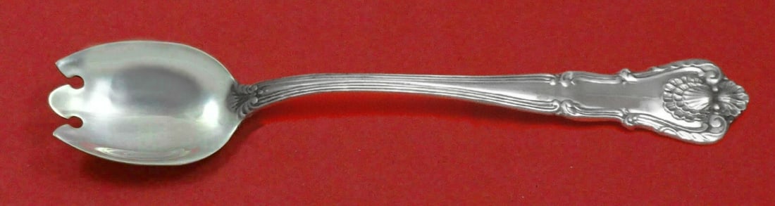 Durgin New Queens Sterling Silver Ice Cream Fork Custom 5 3/4 in: Durgin New Queens Sterling Silver Ice Cream Fork Custom 5 3/4 in This exquisite ice cream dessert fork is crafted from high-quality sterling silver and features the elegant New Queens pattern by Durgi