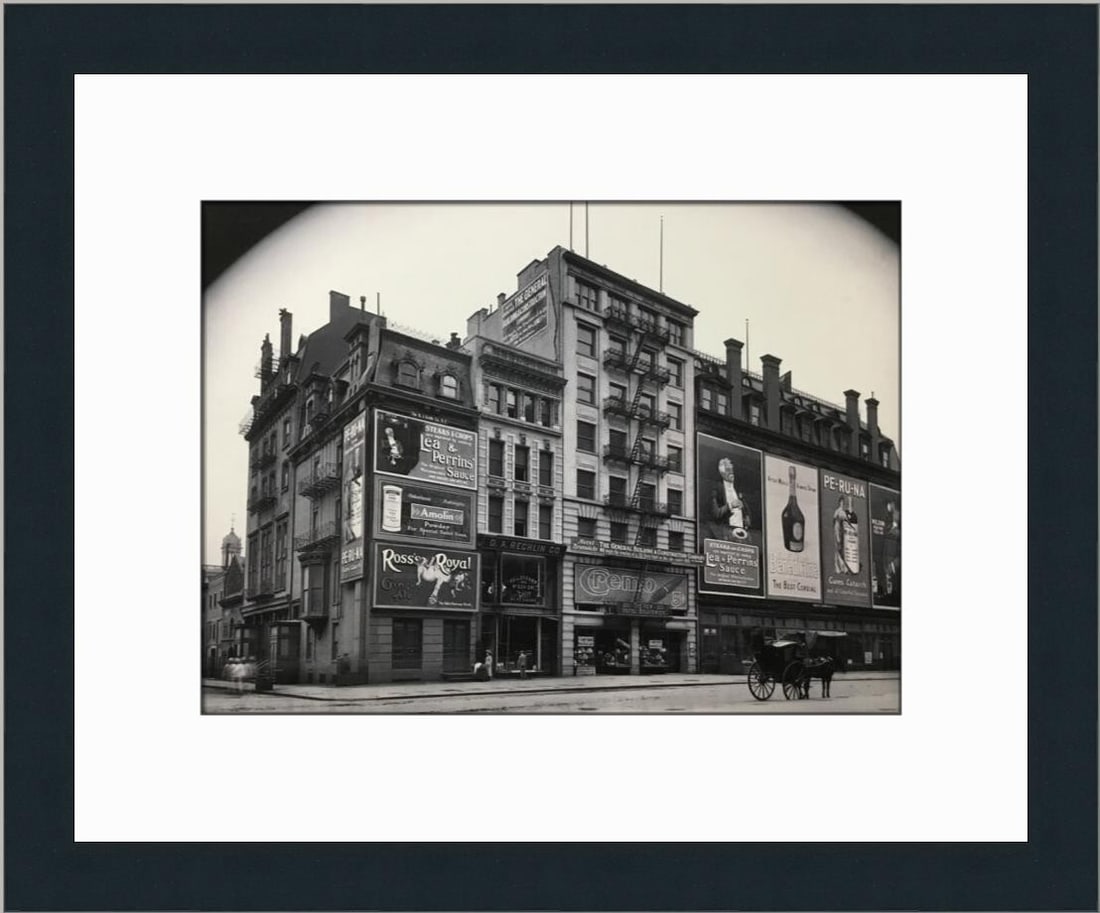 NY 1903 Detroit Photographic Company Framed Lithograph Print: NY 1903 Detroit Photographic Company Framed Lithograph Print This stunning custom framed print titled 'NY 1903 Detroit Photographic Company 229 5th Avenue' captures the essence of architectural art th
