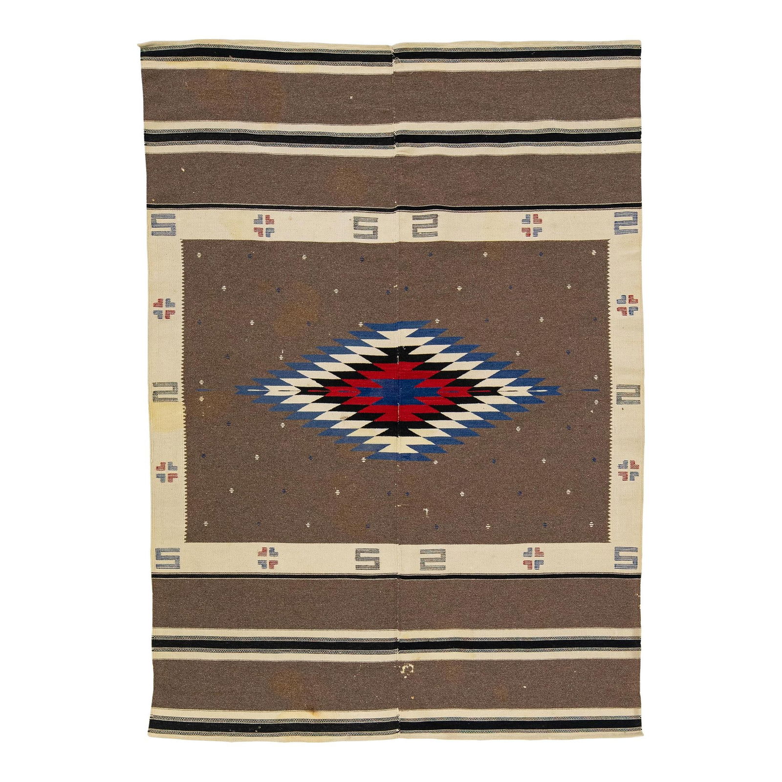 Handmade Modern Kilim Gray Geometric Wool Rug 4'8 x 6'7: Handmade Modern Kilim Gray Geometric Wool Rug 4'8 x 6'7 Enhance your living space with this stunning Modern Kilim handmade wool rug featuring a sophisticated gray color field. Adorned with vibrant mul