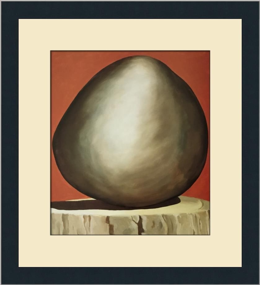 Georgia O'Keeffe Black Rock with Red Custom Framed Print 17x16: Georgia O'Keeffe Black Rock with Red Custom Framed Print 17x16 This stunning custom framed print titled "Black Rock with Red" by renowned artist Georgia O'Keeffe showcases a captivating example of mod