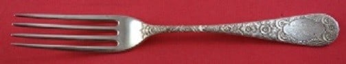 Gorham Antique Chased Sterling Silver Fork 7 7/8" Monogrammed: Gorham Antique Chased Sterling Silver Fork 7 7/8" Monogrammed This exquisite antique chased banquet fork from Gorham showcases a stunning design and craftsmanship. Crafted from high-quality sterling s