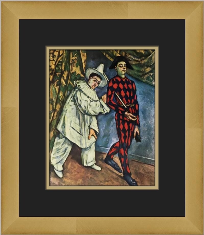 Paul Cezanne Mardi Gras Custom Framed Impressionist Print 15 x 13: Paul Cezanne Mardi Gras Custom Framed Impressionist Print 15 x 13 This stunning custom framed print features Paul Cezanne's iconic artwork titled "Mardi Gras." Created in 1977, this reproduction piece