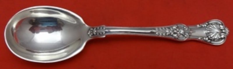 Sterling Silver Sugar Spoon English King Pattern by Tiffany 5 3/4 Inch: Sterling Silver Sugar Spoon English King Pattern by Tiffany 5 3/4 Inch This is a Tiffany & Co. sterling silver sugar spoon in the English King pattern. Measuring 5 3/4 inches in length, the spoon date