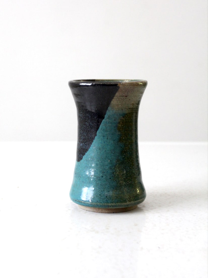 Signed Vintage Studio Pottery Vase with Bold Glaze (1 of 9)