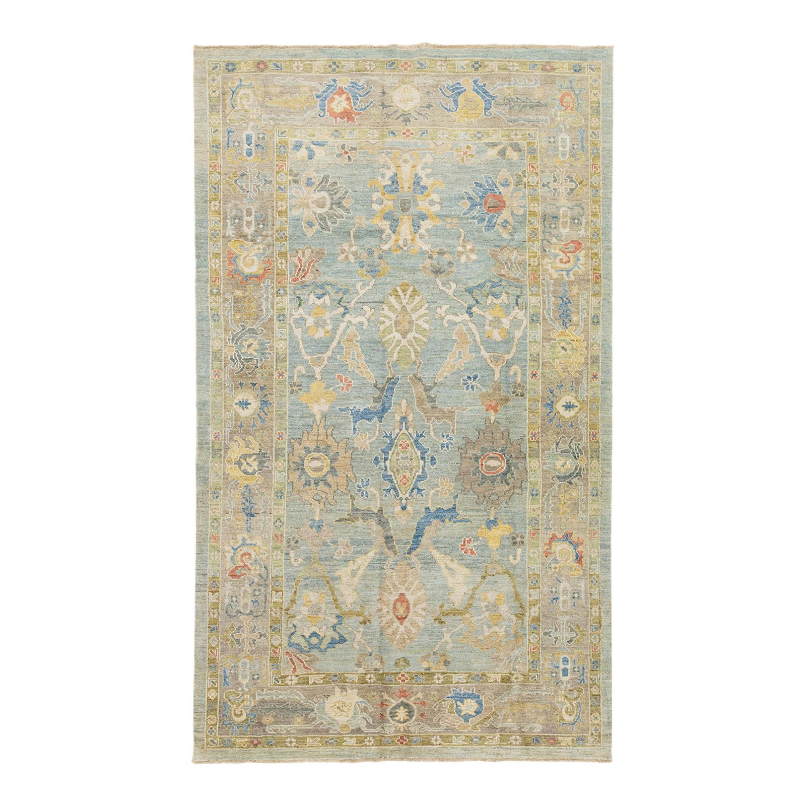 Contemporary Sultanabad 6'4 x 10'10 Blue Wool Rug (1 of 10)
