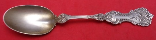Pompadour by Whiting Sterling Silver Goldwashed Ice Cream Spoon 5 1/4" Monogrammed: Pompadour by Whiting Sterling Silver Goldwashed Ice Cream Spoon 5 1/4" Monogrammed Indulge in a touch of elegance with this Pompadour ice cream spoon crafted from sterling silver. Designed by Gorham