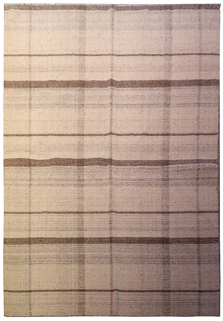 5.1 x 7.11 Flat Weave Kilim Wool Double-Sided Area Rug: 5.1 x 7.11 Flat Weave Kilim Wool Double-Sided Area Rug Free continental US Shipping Discover the timeless elegance of our 5' x 8' Flat Weave Kilim Neutral Wool Double-Sided Rug. This exquisite rug hig