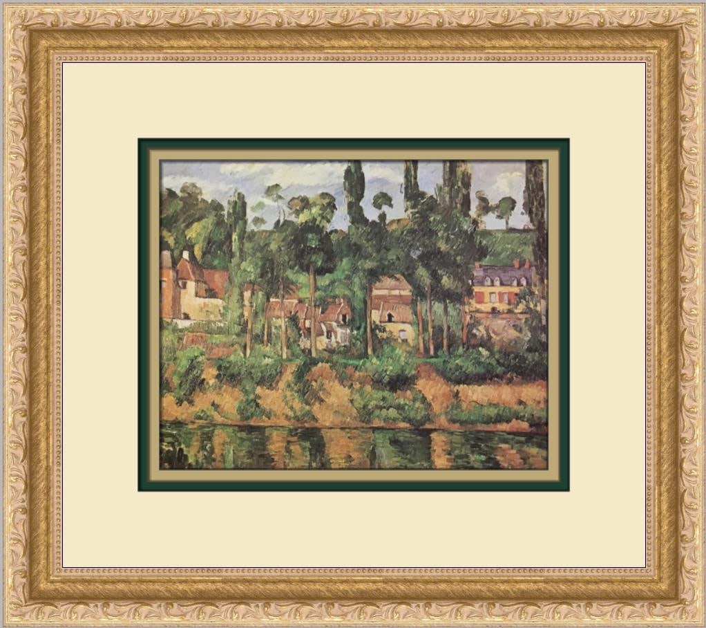 Paul Cezanne Zola's House at Medan Custom Framed Print 12 x 14: Paul Cezanne Zola's House at Medan Custom Framed Print 12 x 14 This exquisite custom framed print features Paul Cezanne's renowned artwork titled "Zola's House at Medan." Created in the style of Impre