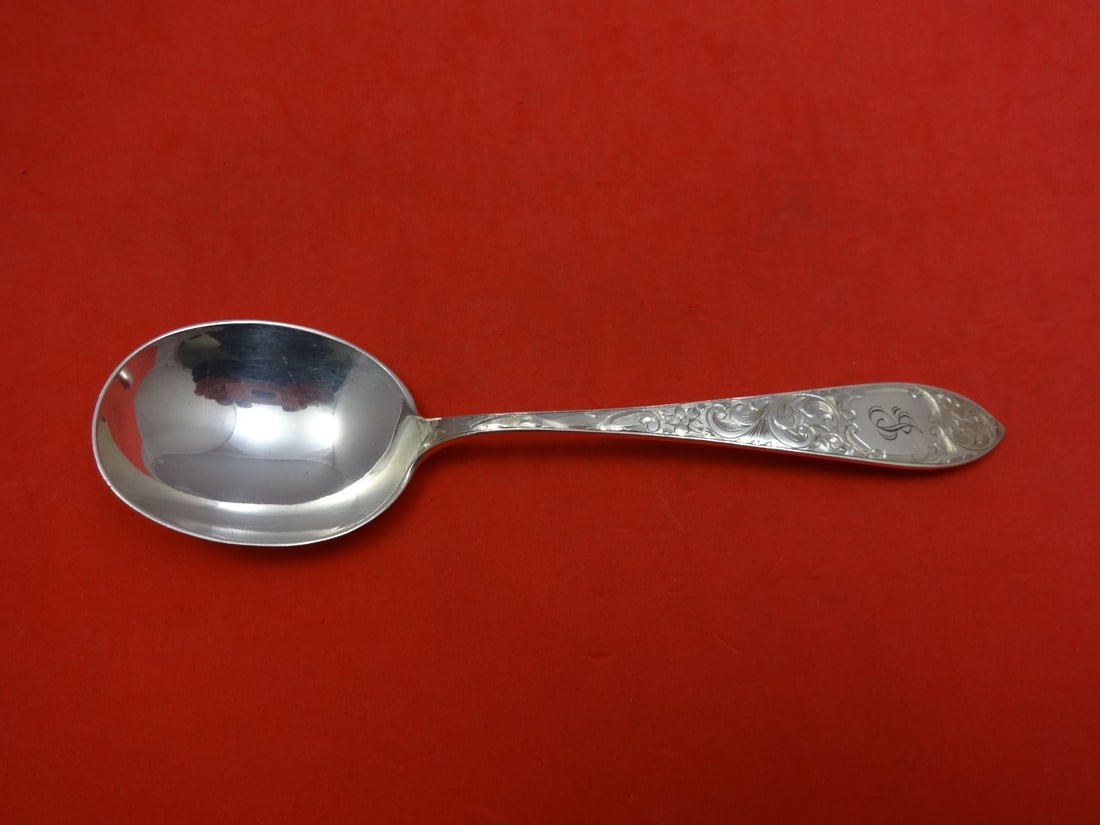 Schofield Lorraine Sterling Silver Gumbo Soup Spoon 6 3/4": Schofield Lorraine Sterling Silver Gumbo Soup Spoon 6 3/4" This exquisite gumbo soup spoon is crafted from sterling silver and features the elegant Lorraine pattern by Schofield, a renowned maker. Mea