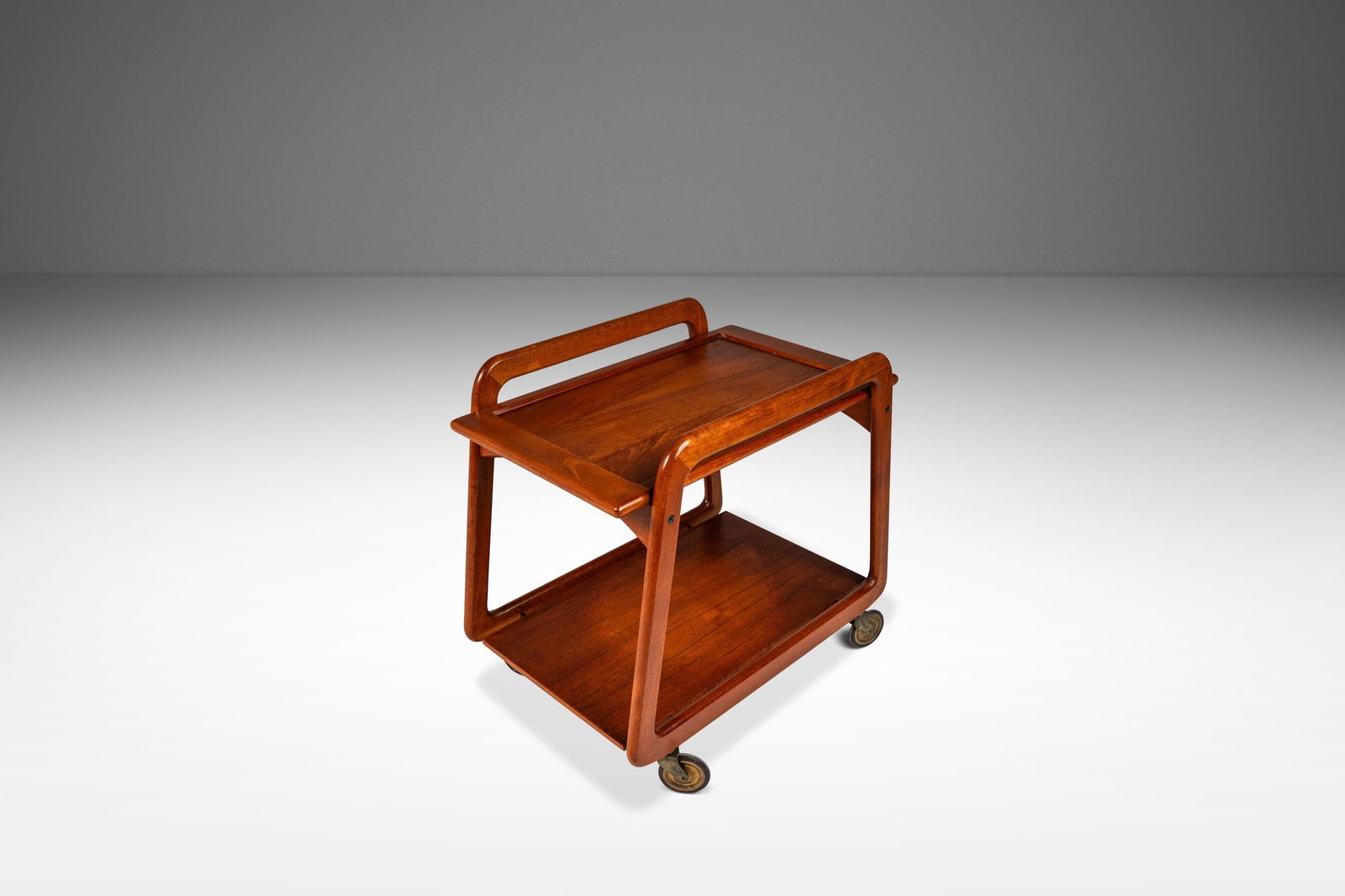 Danish Mid-Century Modern Teak Bar Cart by Sika Mobler 1960s: Danish Mid-Century Modern Teak Bar Cart by Sika Mobler 1960s Discover the charm of this Danish Mid-Century Modern Petite Tea Trolley / Bar Cart, crafted from solid teak by Sika Mobler, Denmark, circa