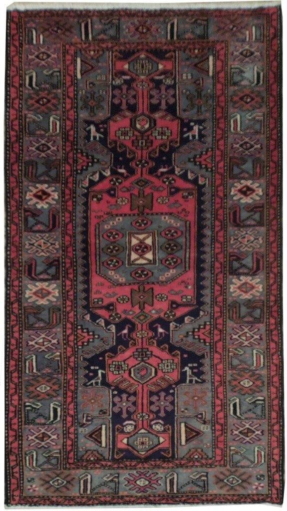 Handcrafted 3.8 x 6.8 Red Semi-Antique Persian Hamadan Rug from Iran: Handcrafted 3.8 x 6.8 Red Semi-Antique Persian Hamadan Rug from Iran Free continental US Shipping Experience the elegance of this stunning 3.8 x 6.8 Red Semi-Antique Persian Hamadan Rug, a true testam