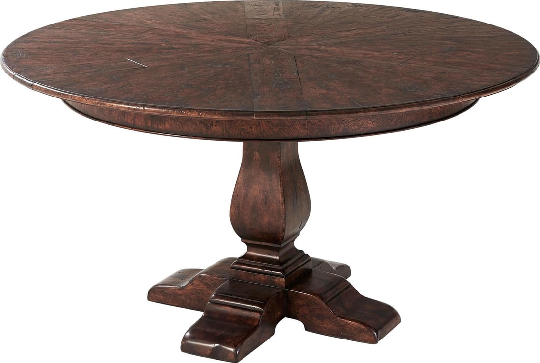 Theodore Alexander Rustic Victory Oak Extending Dining Table: Theodore Alexander Rustic Victory Oak Extending Dining Table This Rustic Classic Victory Oak Extending Table combines timeless design with functional elegance, perfect for both formal dining and casua