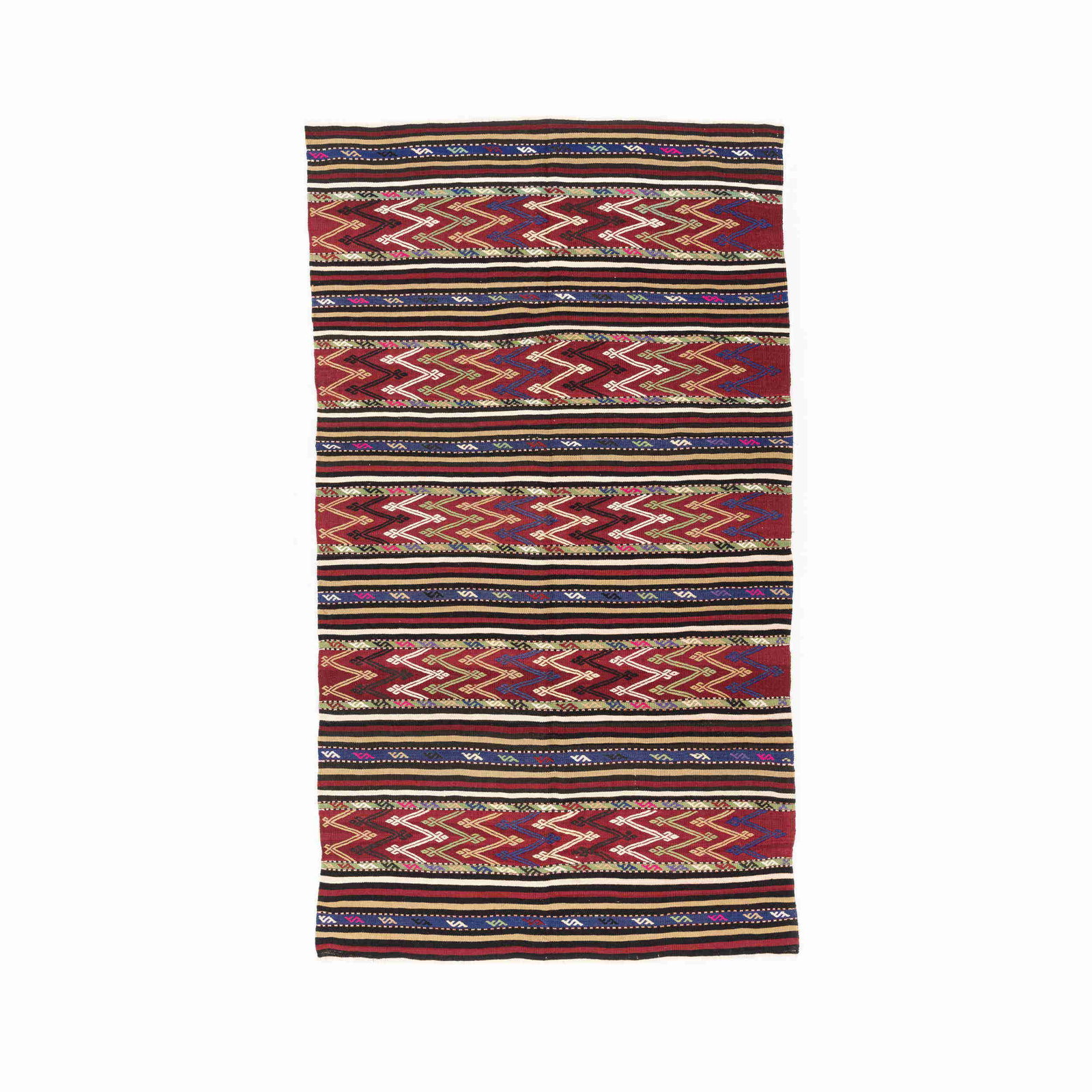Authentic Handmade Anadol Wool On Wool Kilim 61.4 x 113.4: Authentic Handmade Anadol Wool On Wool Kilim 61.4 x 113.4 This Authentic Handmade Anadol Kilim is crafted from high-quality wool on wool, ensuring durability and a unique texture. The flat-woven desig