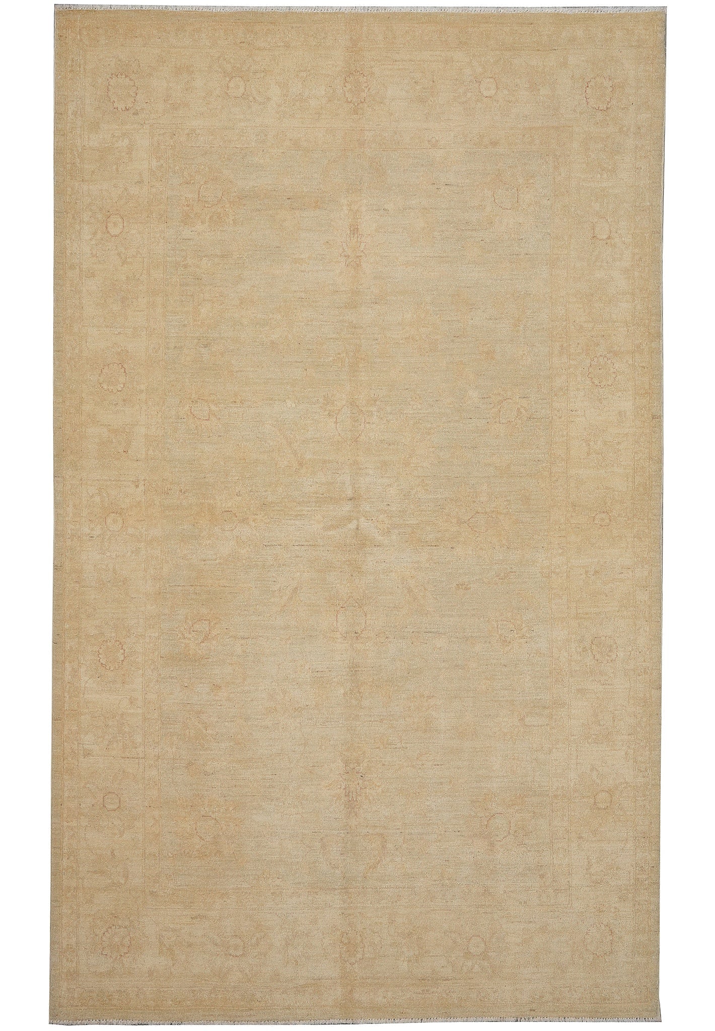 Chobi Peshawar Rug 5.7 x 9 ft Hand Knotted Wool Neutral Beige Pastel: Chobi Peshawar Rug 5.7 x 9 ft Hand Knotted Wool Neutral Beige Pastel Free continental US Shipping This 5.7 x 9 foot Chobi Peshawar rug features a serene neutral beige field with delicate floral and vi