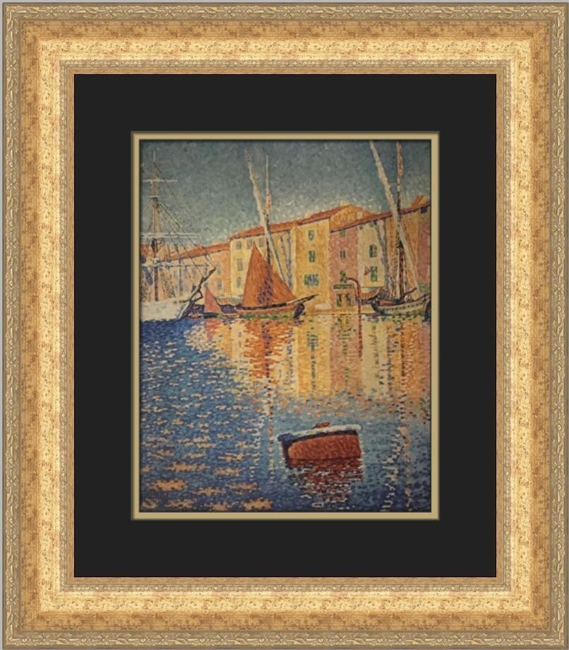 Paul Signac Red Buoy Custom Framed Print Expressionism 1991: Paul Signac Red Buoy Custom Framed Print Expressionism 1991 This stunning custom framed print titled "Red Buoy" by renowned artist Paul Signac showcases a beautiful interplay of colors and forms chara