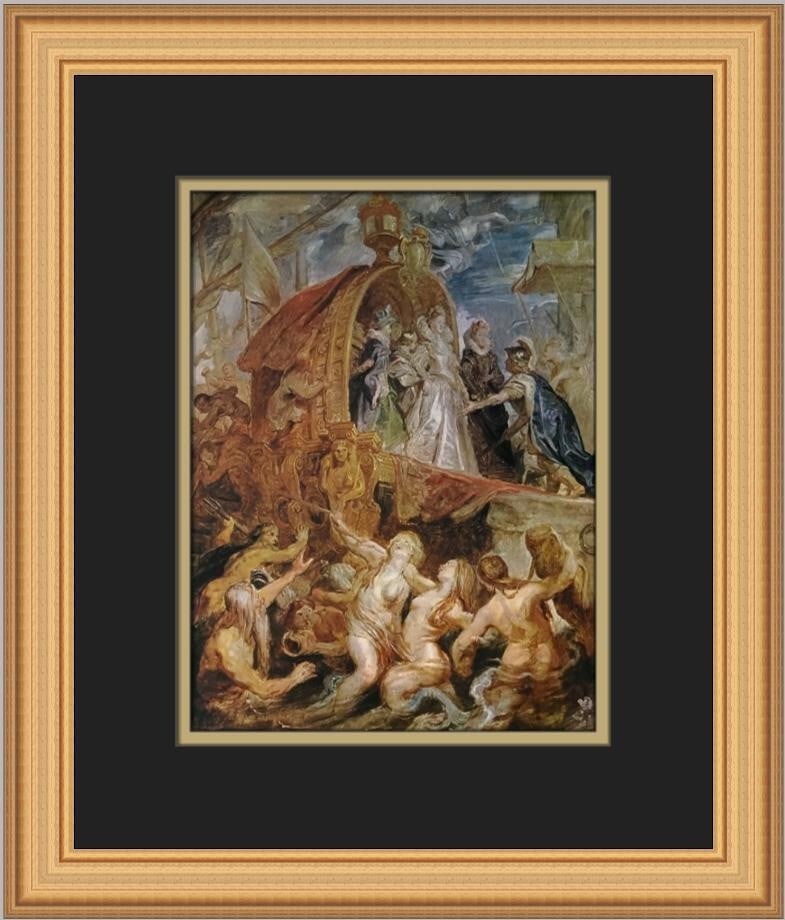 Peter Paul Rubens Queen of France Landing in Marseilles Custom Framed Art Print: Peter Paul Rubens Queen of France Landing in Marseilles Custom Framed Art Print This exquisite custom framed print features the artwork "Queen of France Landing in Marseilles" by the renowned artist P