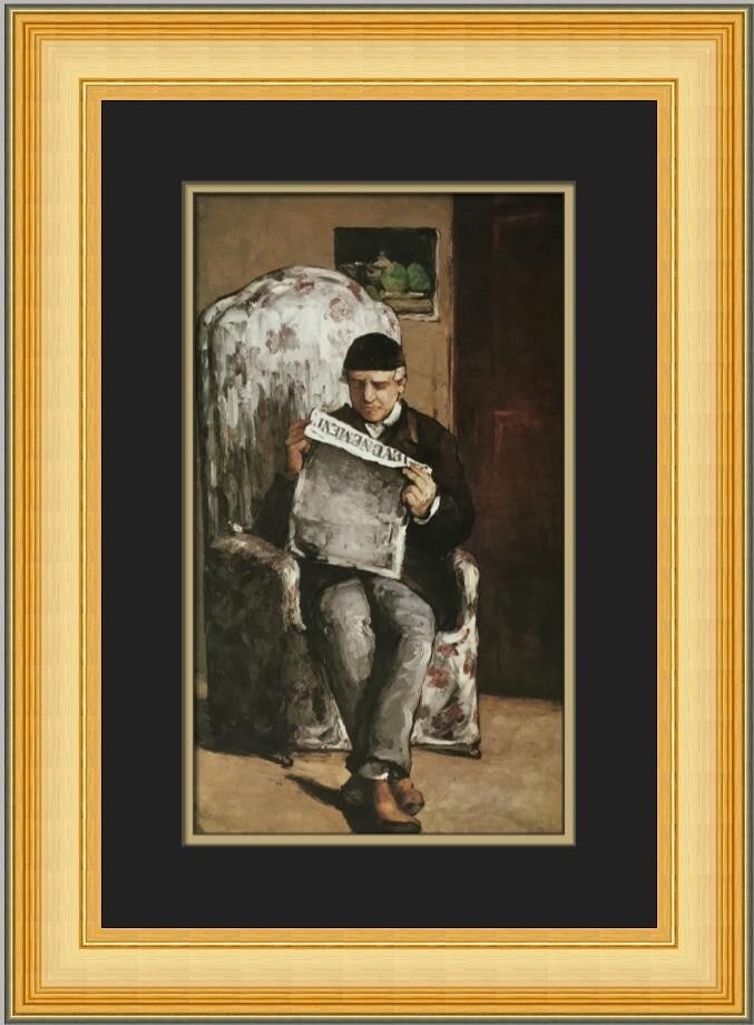 Paul Cezanne Portrait of Artist's Father Custom Framed Print 20 x 16: Paul Cezanne Portrait of Artist's Father Custom Framed Print 20 x 16 This custom framed print features Paul Cezanne's renowned work, "Portrait of the Artist's Father." Measuring 20 in x 16 in, this me