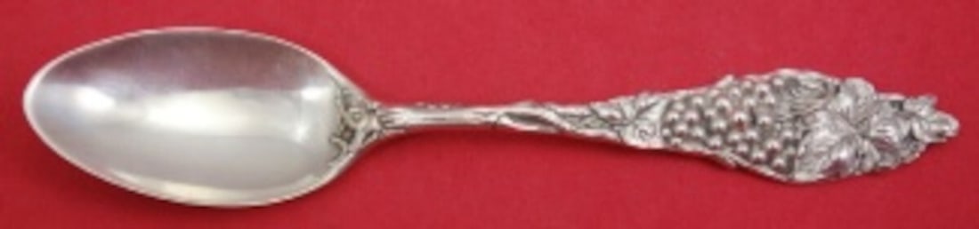 Watson Fruit Series Sterling Silver Teaspoon 6 Inch Grapes Monogrammed: Watson Fruit Series Sterling Silver Teaspoon 6 Inch Grapes Monogrammed Experience timeless elegance with this exquisite sterling silver teaspoon from the Fruit Series by Watson. Measuring 6 inches, th