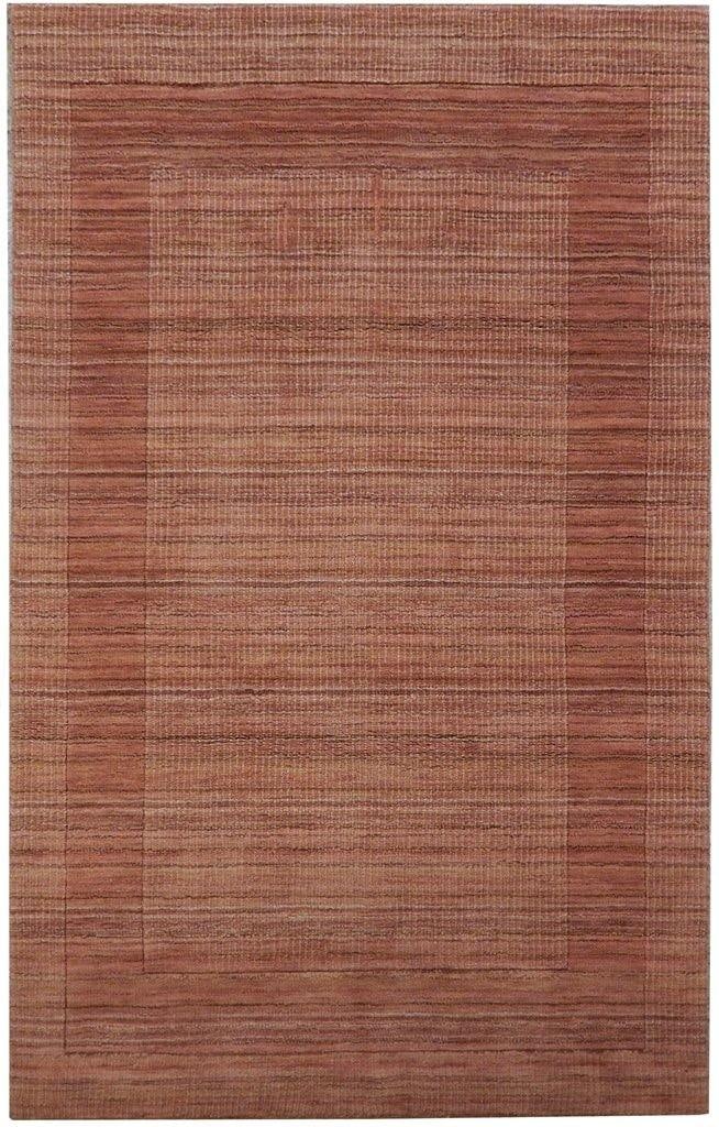 3'10 x 6' Handmade Wool Pile Rug in Rust Color Modern Design: 3'10 x 6' Handmade Wool Pile Rug in Rust Color Modern Design Free continental US Shipping Introducing a stunning New Modern Handmade Wool Pile Rug in a rich rust color, ideal for enhancing the warmth